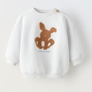 NWT Zara organic cotton blend rabbit sweatshirt